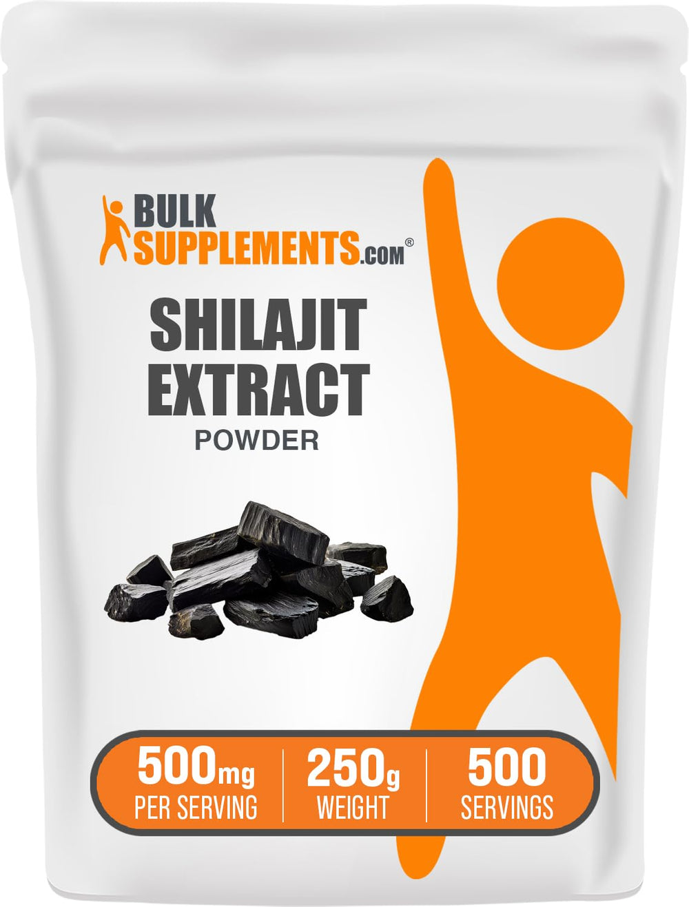 BulkSupplements Shilajit extract powder bottle for premium, gluten-free formula