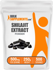 BulkSupplements Shilajit extract powder bottle for premium, gluten-free formula