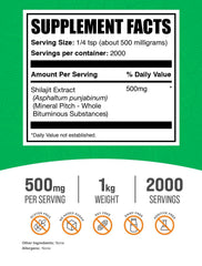 BulkSupplements Shilajit Extract Powder scoop illustrating easy, consistent daily serving.