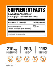 BulkSupplements sodium hyaluronate powder dissolving for quick mixing.