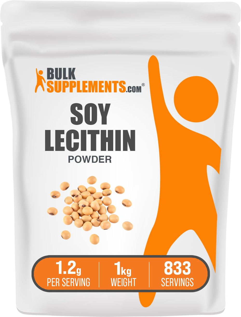 BulkSupplements Soy Lecithin Powder bottle for easy daily use.