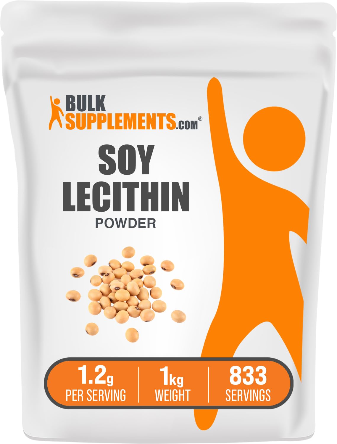 BulkSupplements Soy Lecithin Powder bottle for easy daily use.