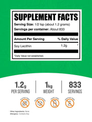 BulkSupplements Soy Lecithin Powder scoop shows precise dosing.