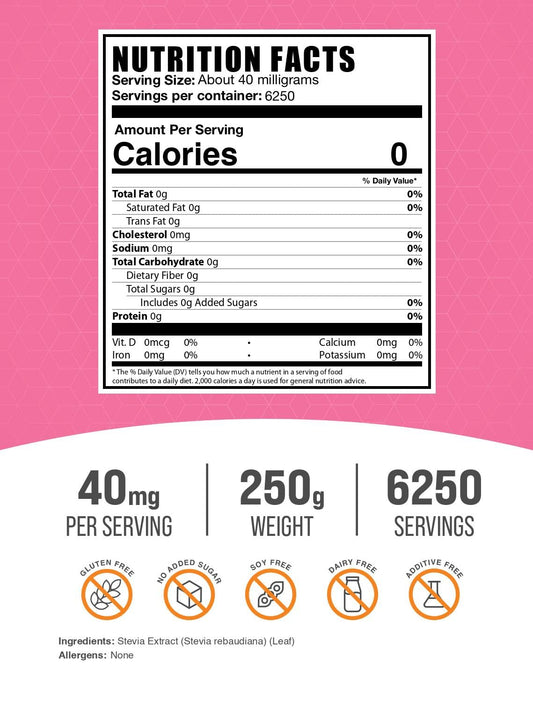 BulkSupplements Stevia Extract Powder measuring scoop ready for precise sweetness