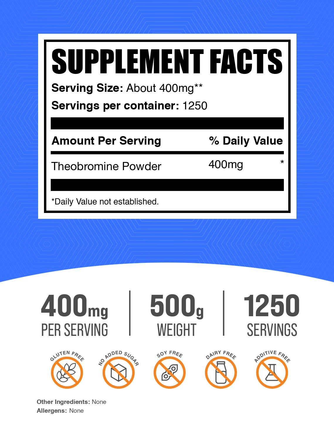 BulkSupplements Theobromine powder scoop aids precise dosing for your routine