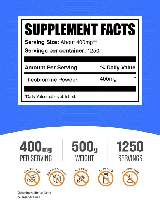 BulkSupplements Theobromine powder scoop aids precise dosing for your routine