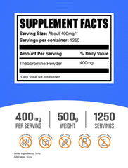 BulkSupplements Theobromine powder scoop aids precise dosing for your routine