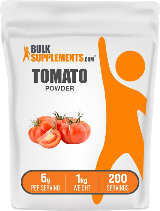 BulkSupplements Tomato Powder packaging shown for versatile cooking use.