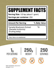 BulkSupplements Tremella 1g serving image highlights simple dosing.
