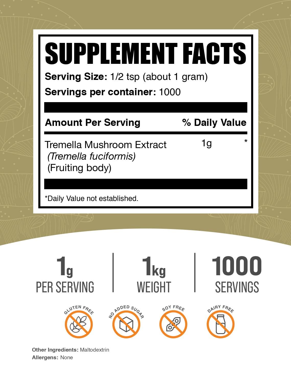 Tremella Mushroom Extract spoon showing convenient serving for smoothies.