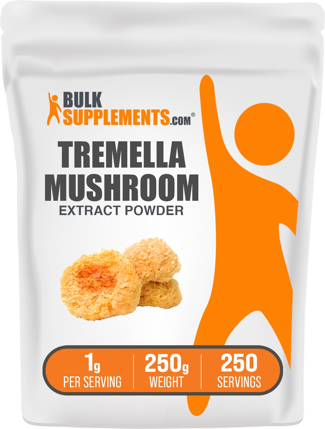 BulkSupplements Tremella Mushroom Extract powder for easy daily supplementation.