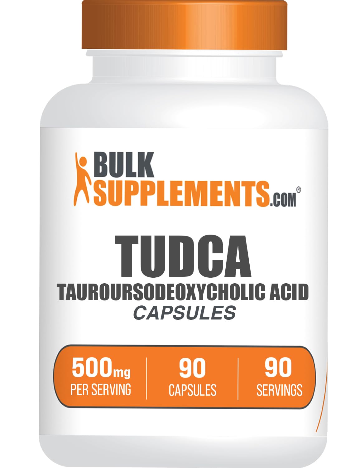 BulkSupplements TUDCA capsules bottle on a clean surface for daily wellness
