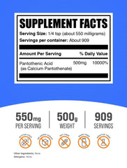 BulkSupplements Vitamin B5 powder measuring scoop for precise servings