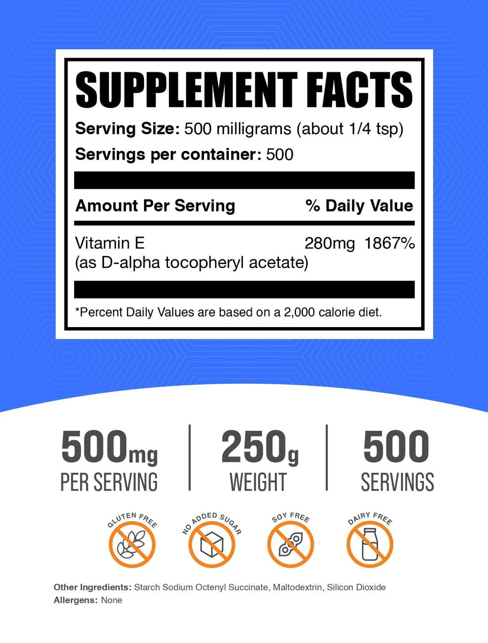 BulkSupplements Vitamin E 400 IU powder scoop for precise daily dosing