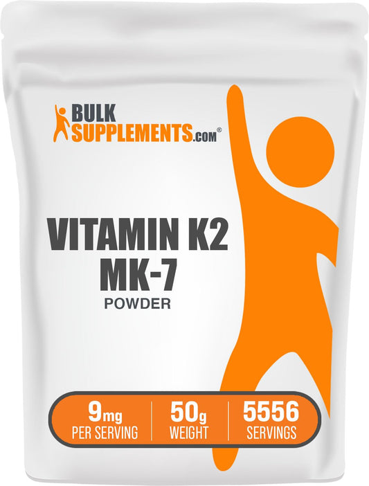 BulkSupplements Vitamin K2 MK-7 powder bottle for daily wellness routine