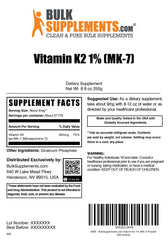 BulkSupplements Vitamin K2 powder storage jar with lid on clean surface