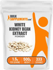BulkSupplements White Kidney Bean Extract Powder bottle for gluten-free daily use.