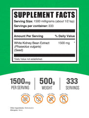 BulkSupplements White Kidney Bean Powder scoop ready to blend into shakes.