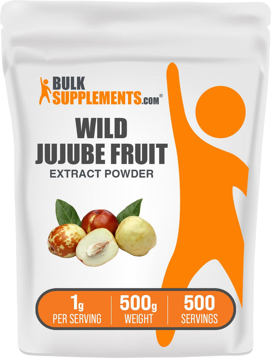 BulkSupplements Wild Jujube Extract powder bottle for daily wellness support.