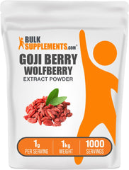 BulkSupplements Wolfberry Extract Powder bottle for daily use and easy dosing.