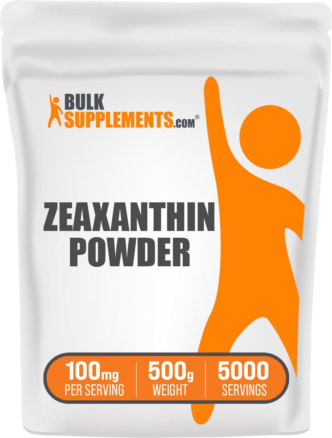 BulkSupplements Zeaxanthin Powder bottle for easy daily use.