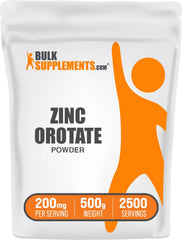 BulkSupplements Zinc Orotate Powder bottle supports daily immune health in a clean kitchen setting.