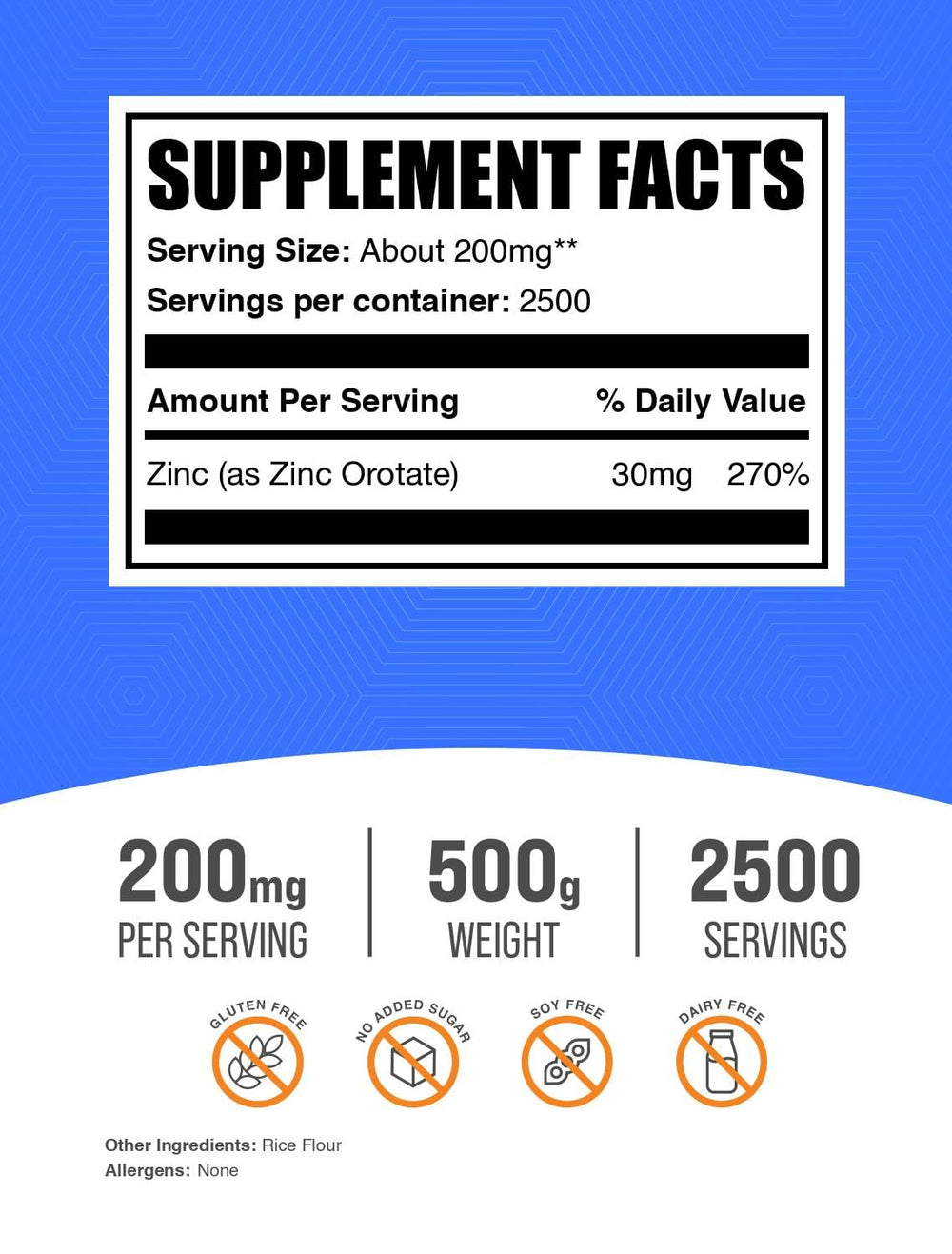Measuring scoop with BulkSupplements Zinc Orotate Powder for easy dosing and consistency.