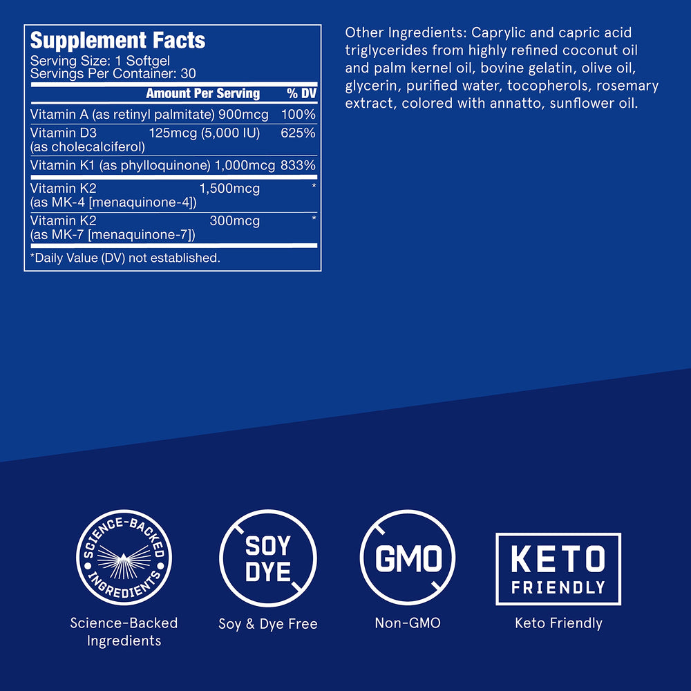 Bulletproof A-D-K softgels label close-up highlighting vitamin blend.