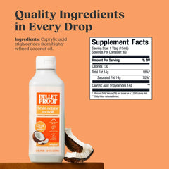 Bulletproof Brain Octane label emphasizes purity for clean fuel in meals