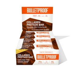 Bulletproof Chocolate Chip Cookie Dough Bar box 12 for on-the-go keto snacking.