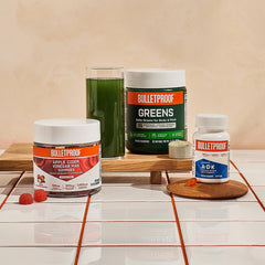 Bulletproof Clarity + Focus on a desk for study or work sessions.