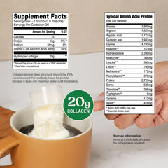 Bulletproof collagen peptides being poured into a cup for hot or cold drinks.
