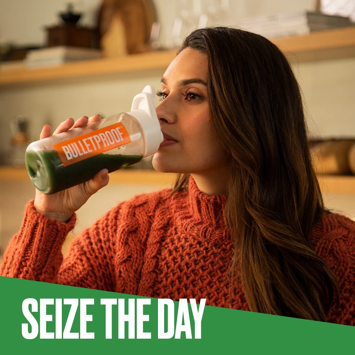 Daily-use setting with sachets beside a water bottle.