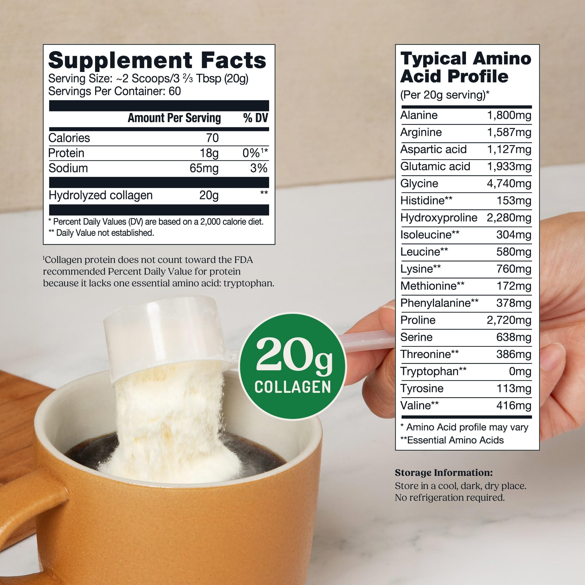 Bulletproof Collagen Peptides measuring scoop ready for quick, precise servings.