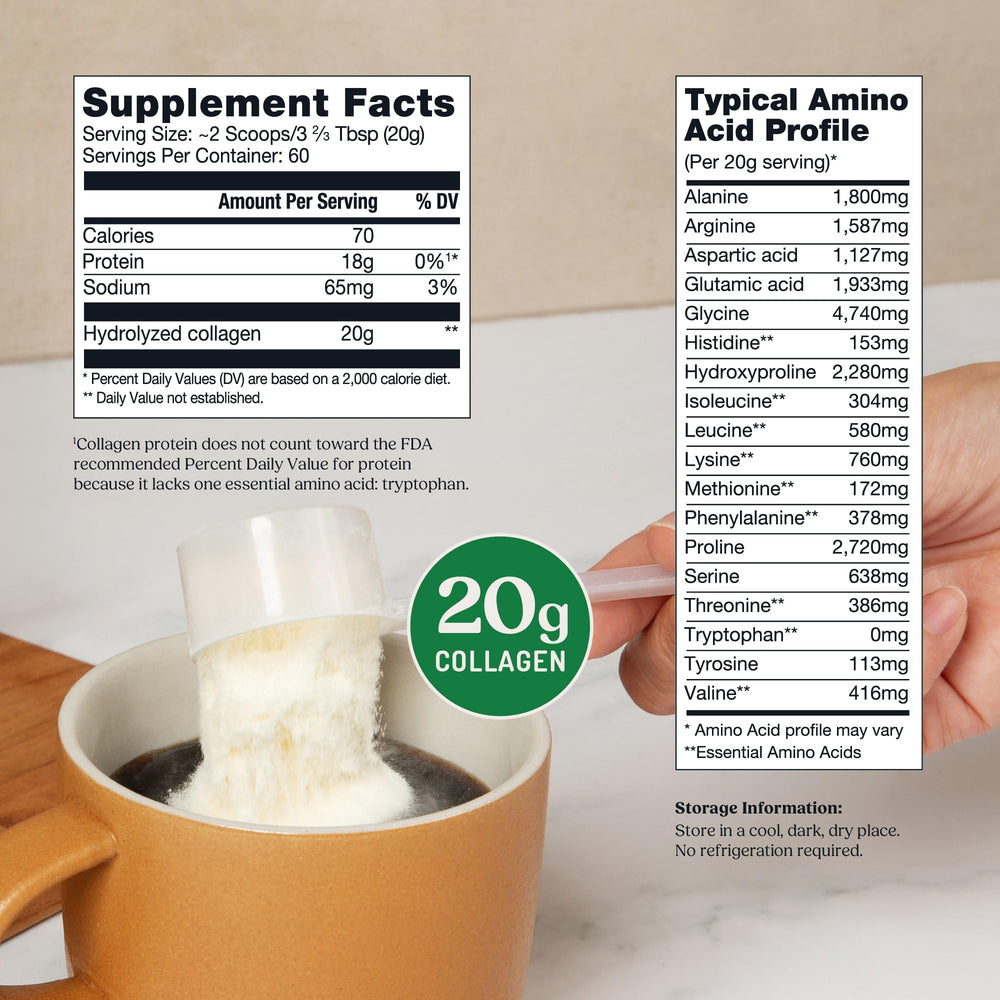 Bulletproof Collagen Peptides measuring scoop ready for quick, precise servings.