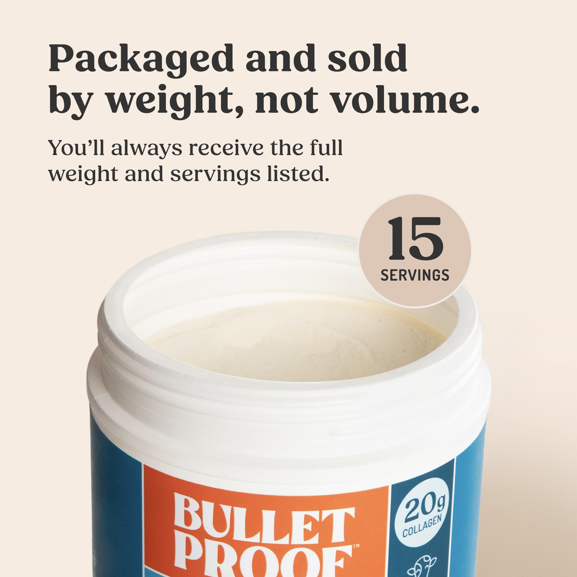 Bulletproof grass-fed source icon on label for purity.