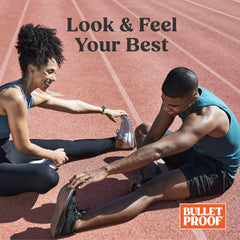 Bulletproof Vanilla Collagen Peptides keto-friendly label shown.