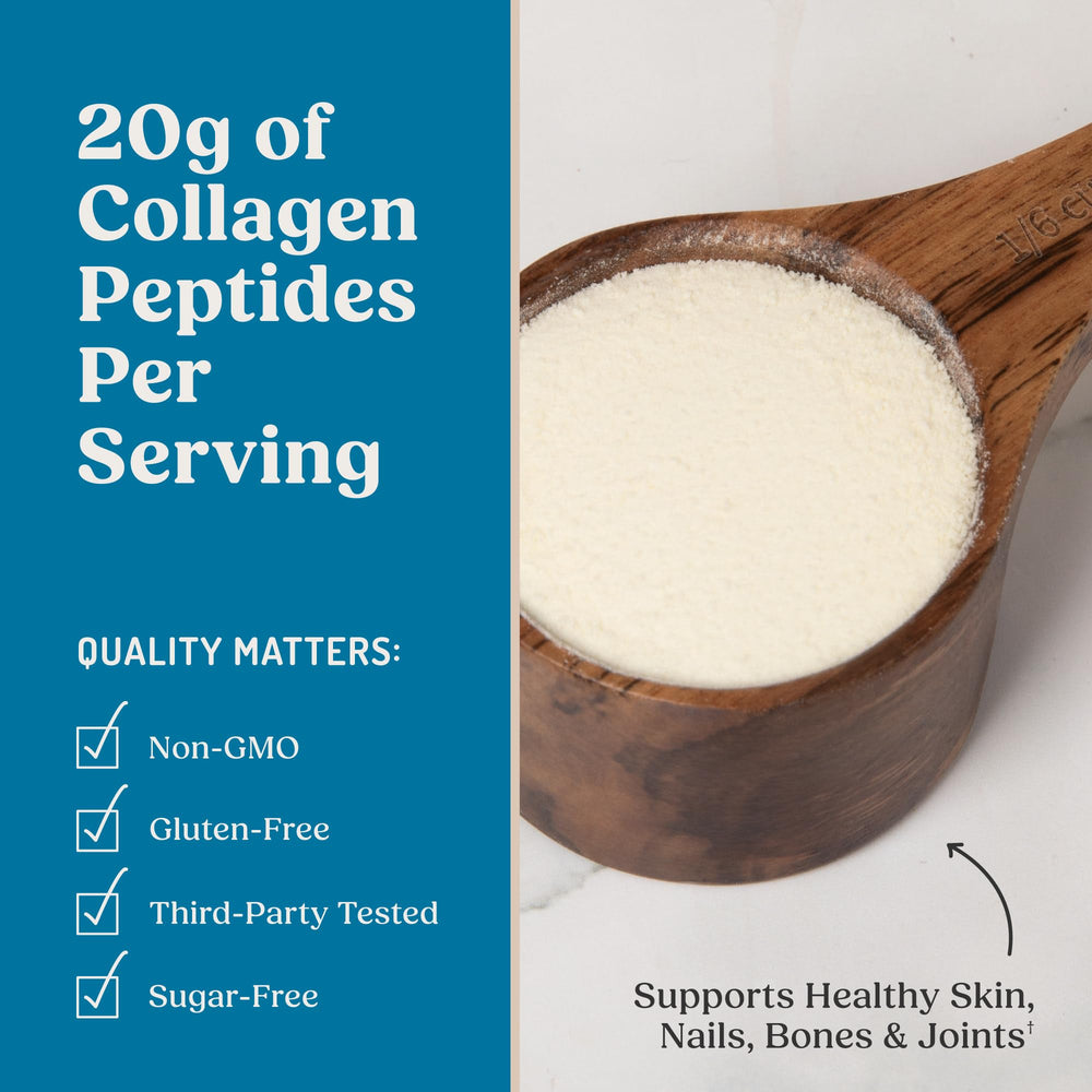 Bulletproof MCT oil bottle paired with collagen for quick mixability
