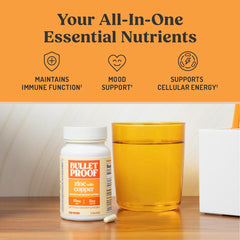 Bulletproof Zinc with Copper bottle on kitchen shelf for daily use