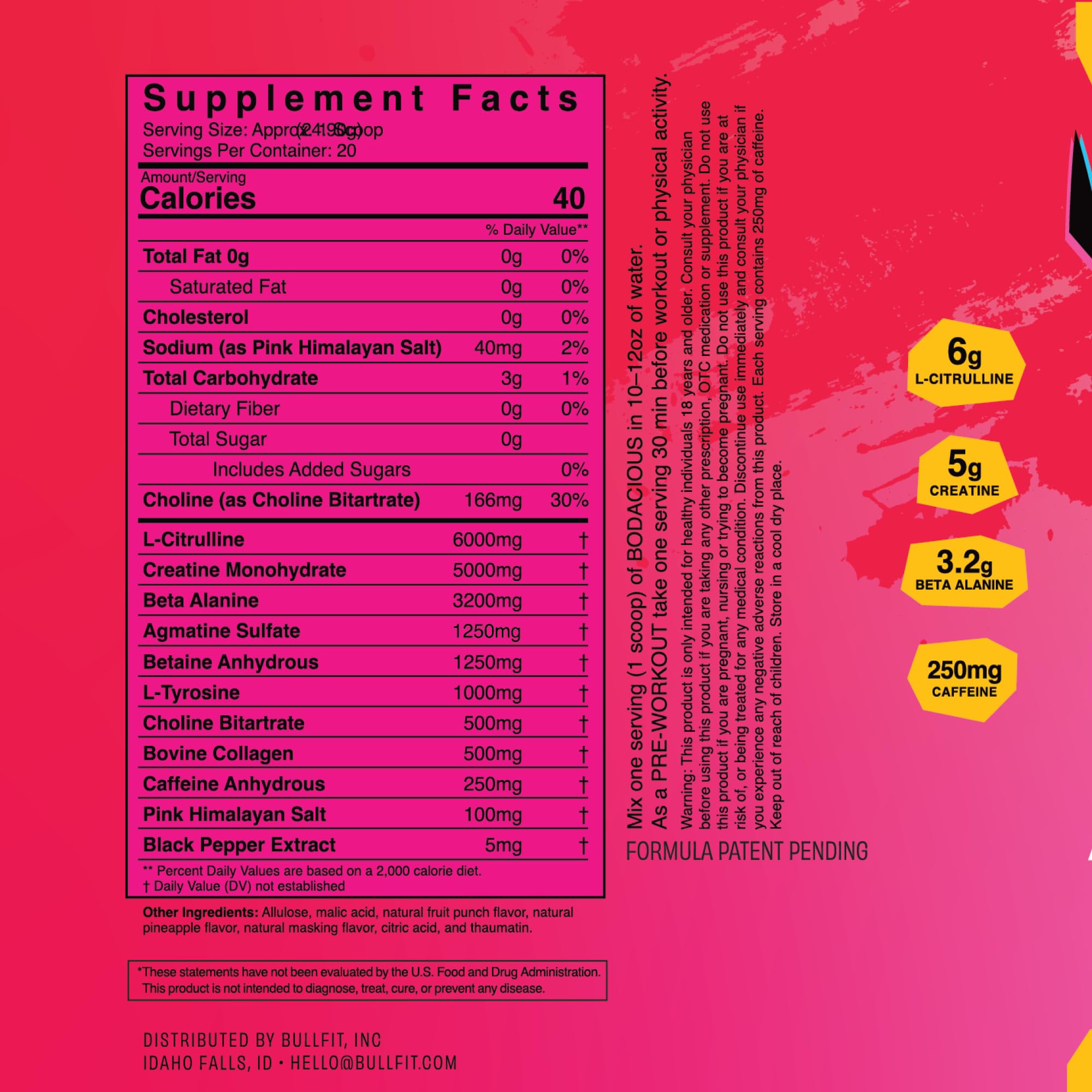 BullFit pina colada tub showcases tropical flavor for refreshing workouts.