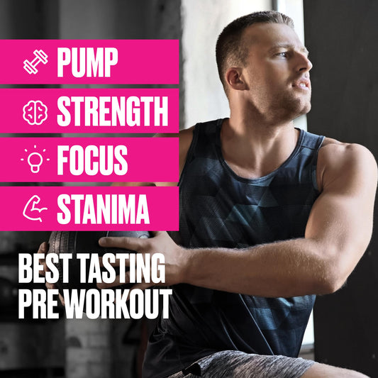 BullFit pre-workout powder mixing in a glass for steady energy.