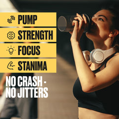 BullFit Pre Workout powder scoop dissolving highlights clean energy without sugar.
