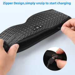 BULYPAZY sleeping mask in use with headphones for private audio