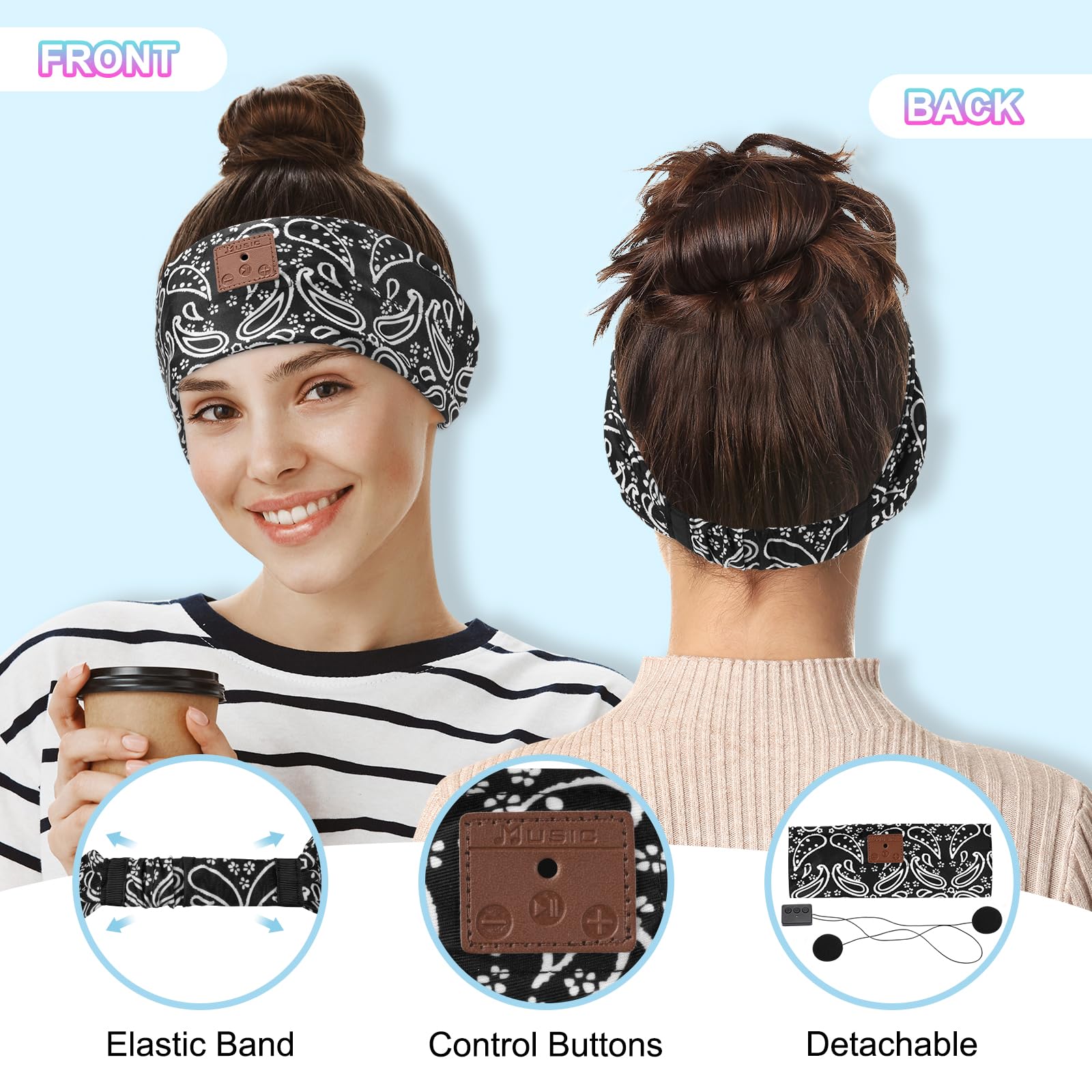 BULYPAZY soft fabric headband keeps hair neat and comfortable