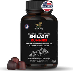 Buraq Organics Pure Himalayan Shilajit Gummies Gold—energy boost and focus support for daily vitality