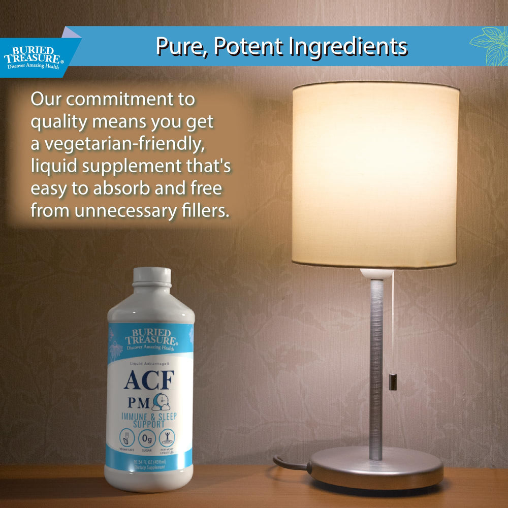 Buried Treasure ACF PM nutrition panel hints at essential nutrients.