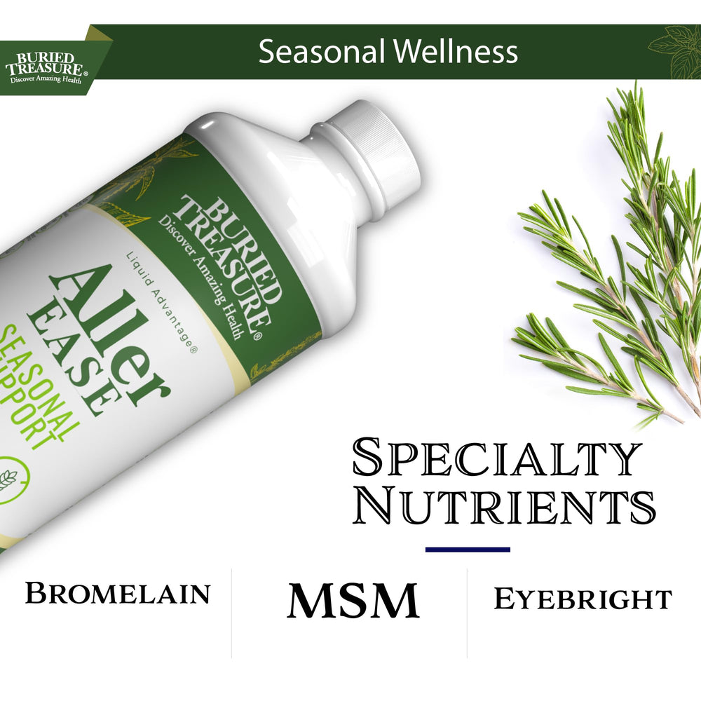 Buried Treasure Aller Ease EpIcor label closeup on immune-friendly formula