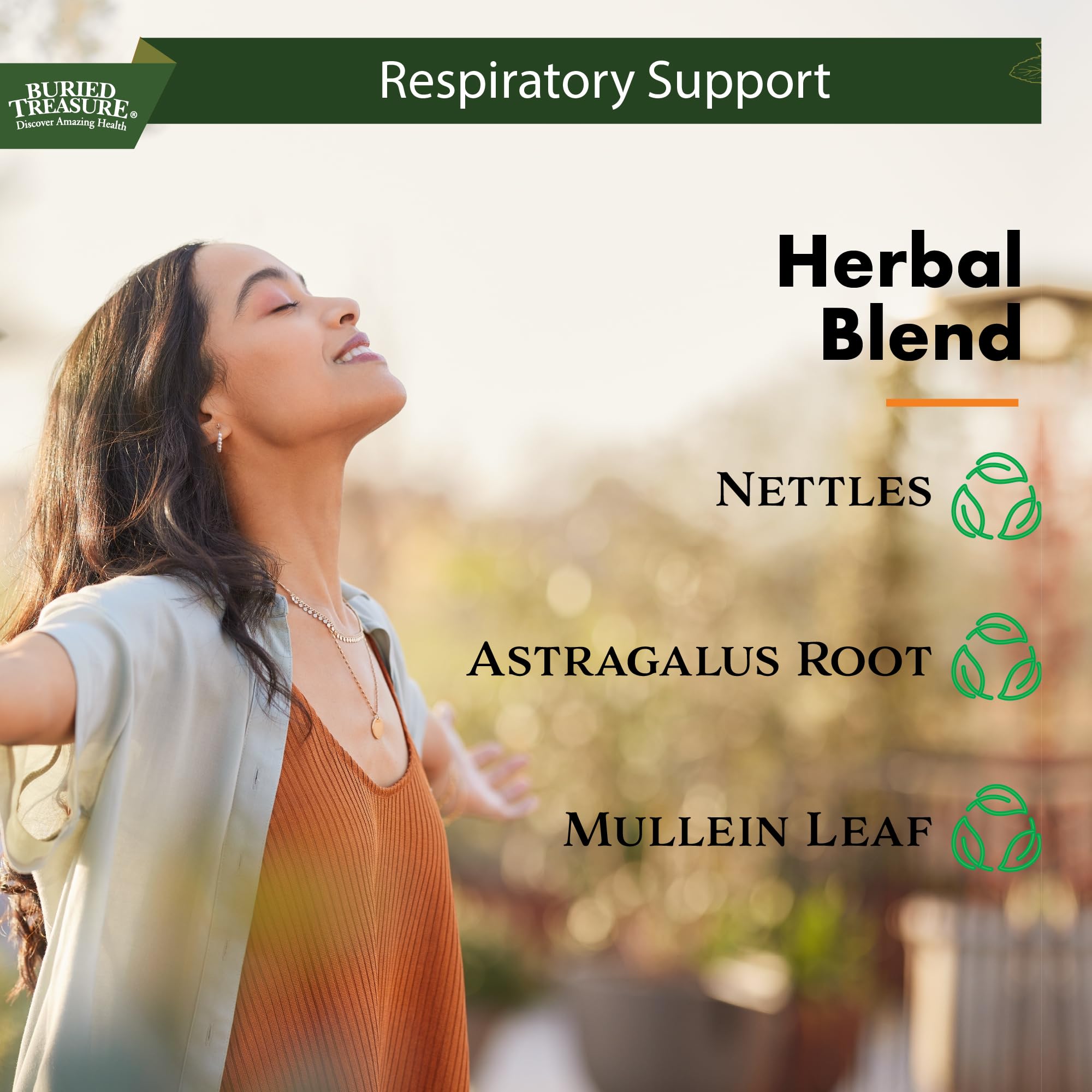 Buried Treasure Aller Ease mullein leaf closeup emphasizes soothing nasal comfort