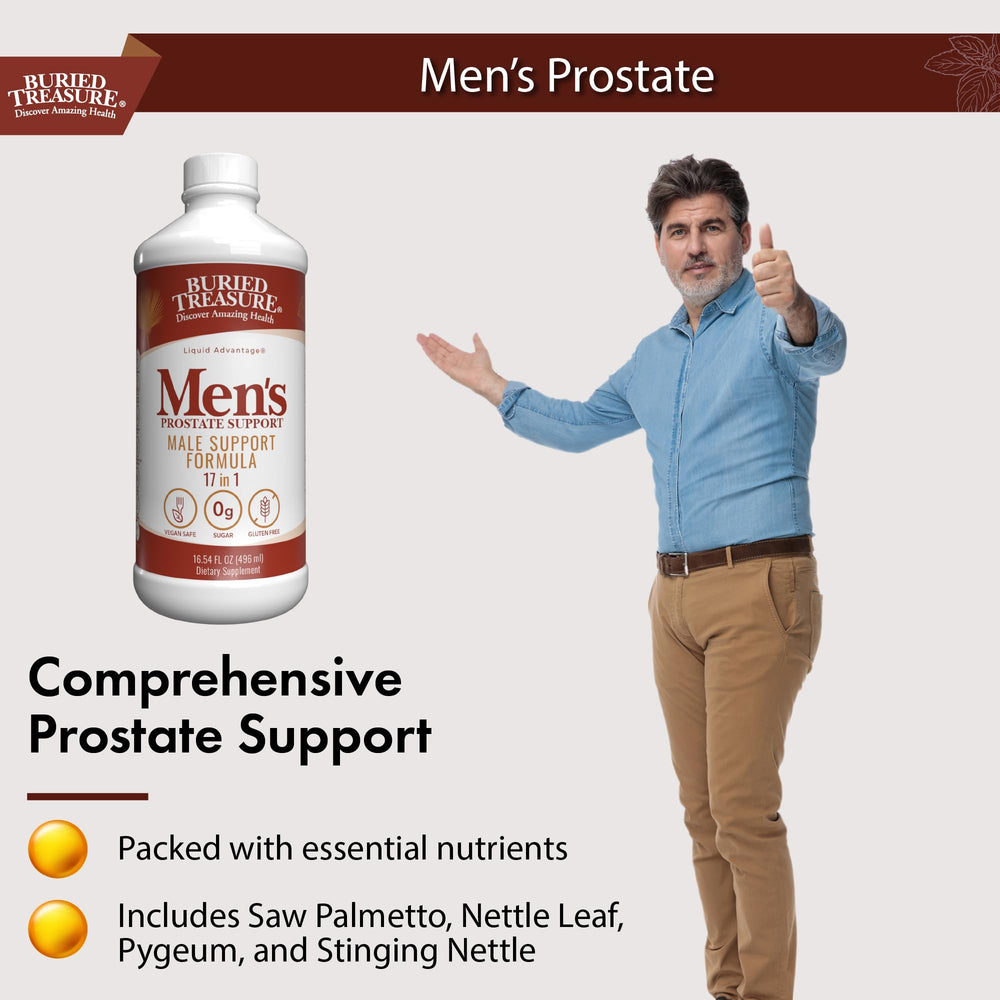 Buried Treasure Men's Prostate serving showing daily dosage support