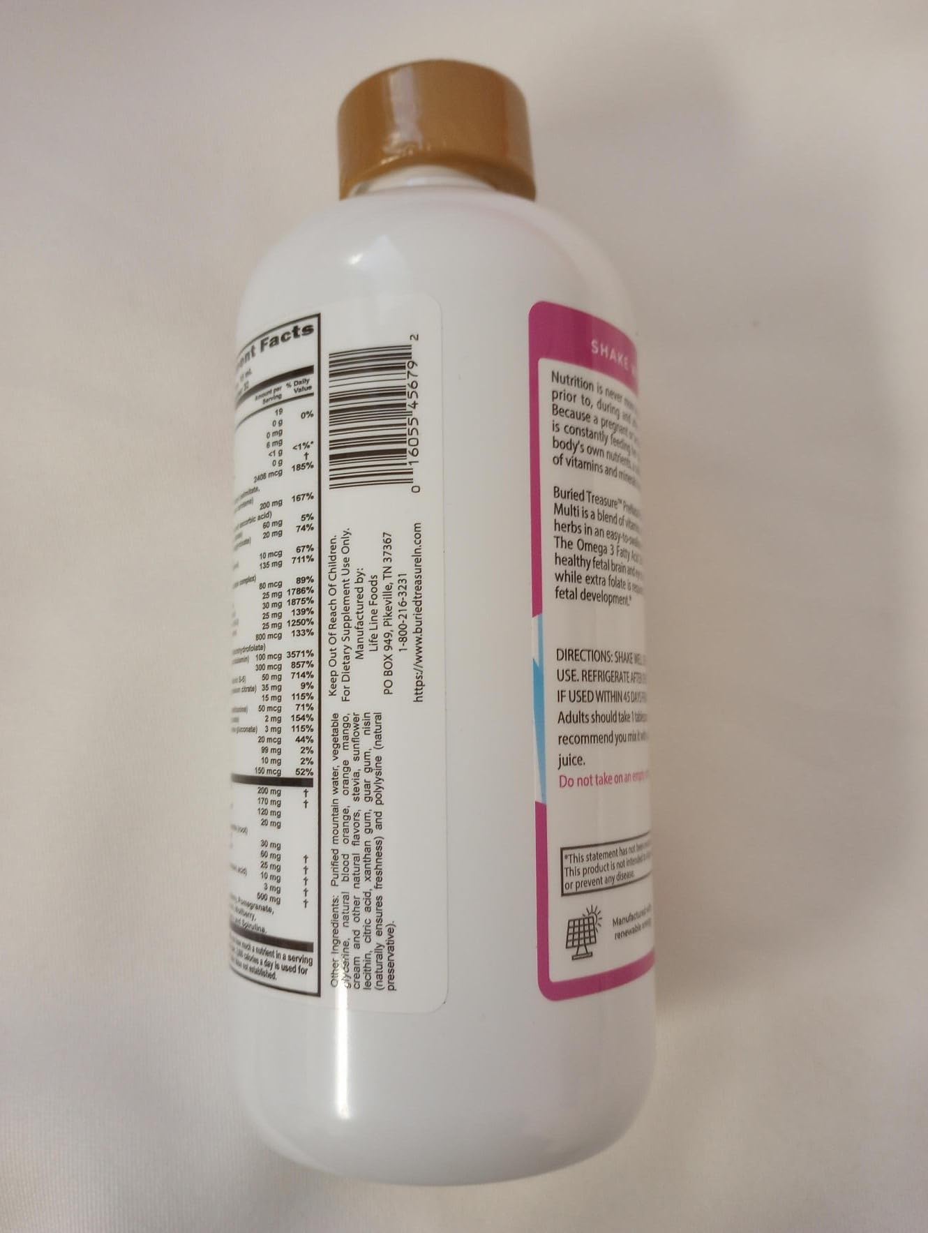 Buried Treasure Prenatal Plus DHA manufactured in the USA with quality standards.